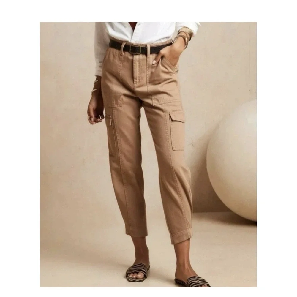 Banana Republic Utility‎ Cargo Pant in Iced Latte Brown Sz 2Tall